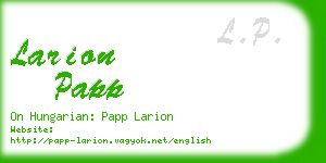 larion papp business card